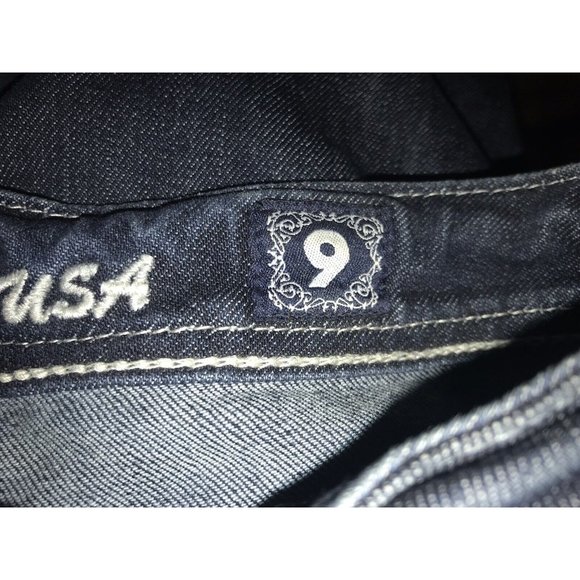 L A Idol Jeans Women Size 9 31x28 Distressed Rhinestone Embroidered Pocket - Picture 8 of 9